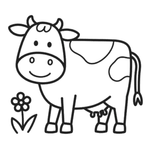 Dessin Facile Vache à imprimer