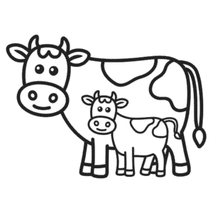 Dessin Facile Vache et Veau