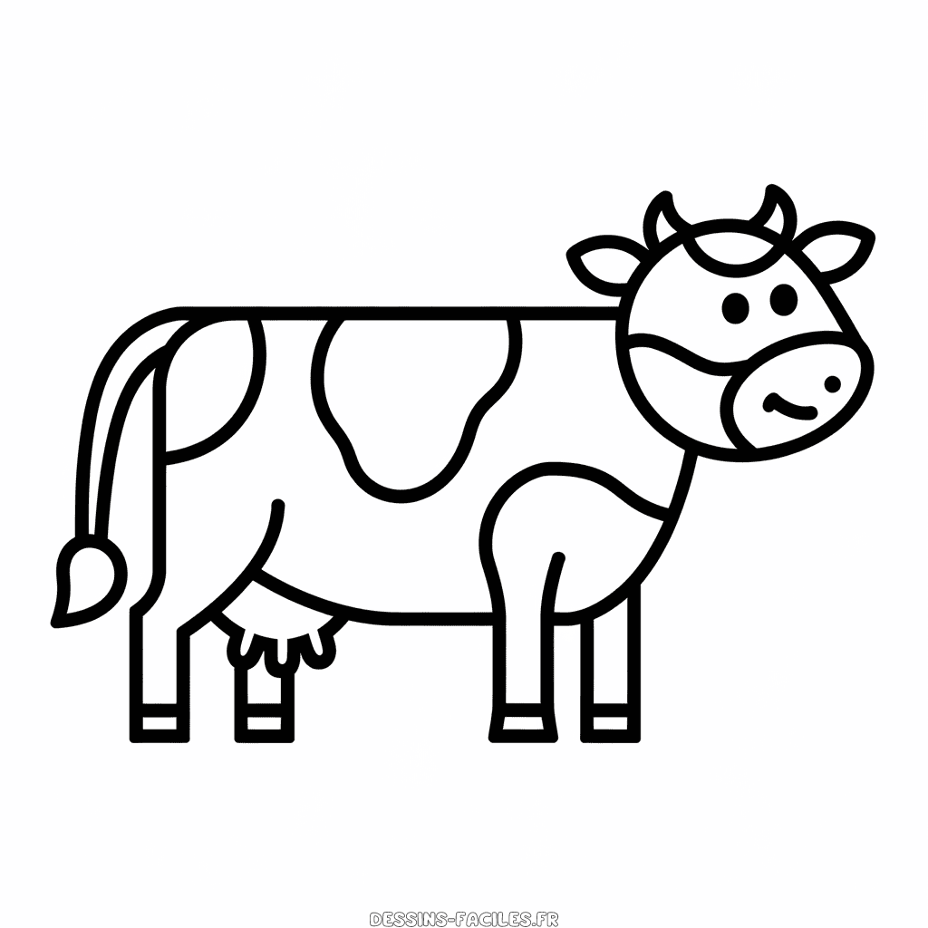 Dessin Facile Vache heureuse
