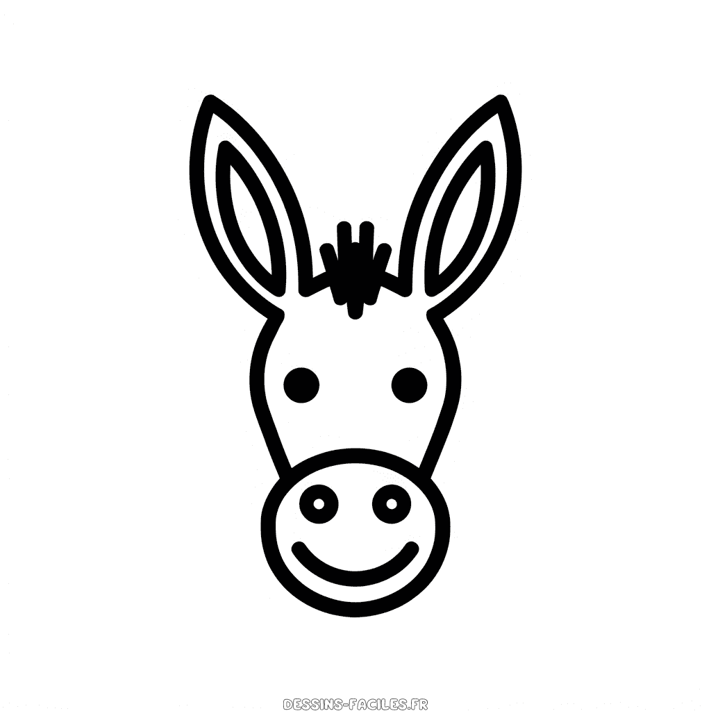 Dessin Facile Visage d'âne
