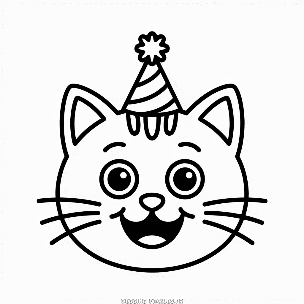 Dessin Facile Visage de Chat Dessin Animé