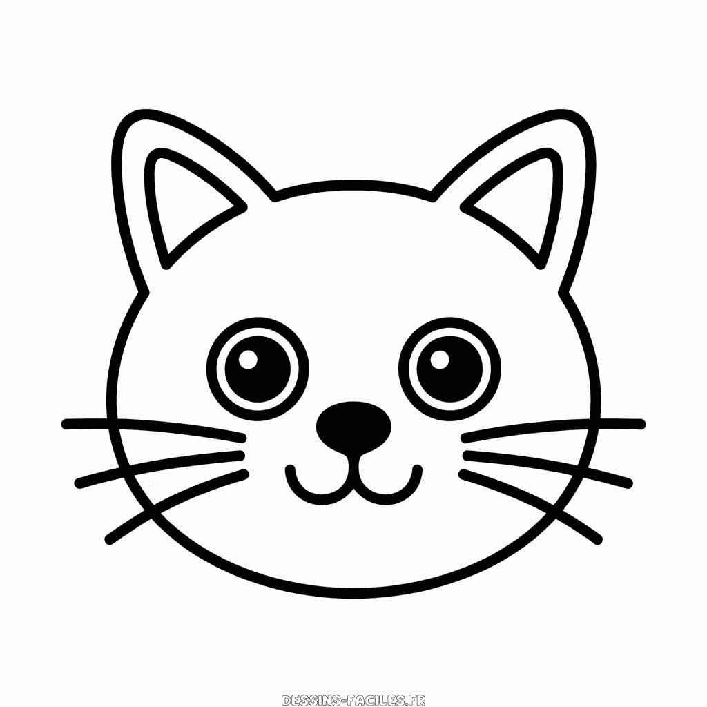 Dessin Facile Visage de Chat
