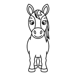 Dessin Facile Vue de face du cheval