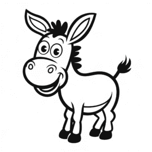 Dessin Facile Âne de Dessin Animé