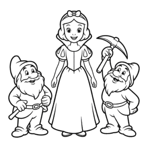 Dessin Facile Blanche-Neige et les Nains