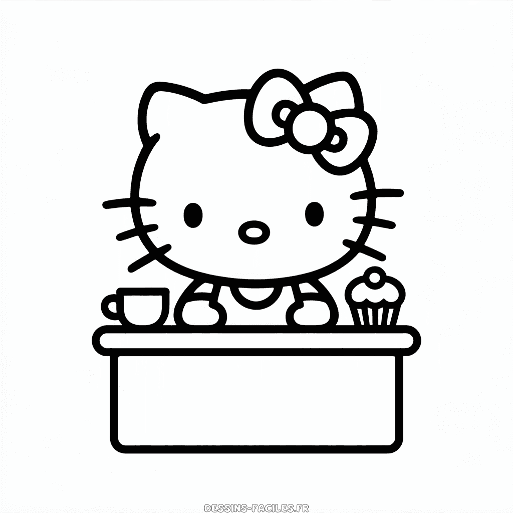 Dessin Facile Café Hello Kitty