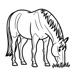 Dessin Facile Cheval qui mange