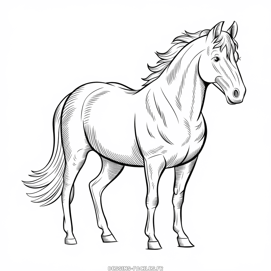 Dessin Facile Cheval réaliste