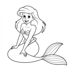 Dessin Facile Contour d'Ariel