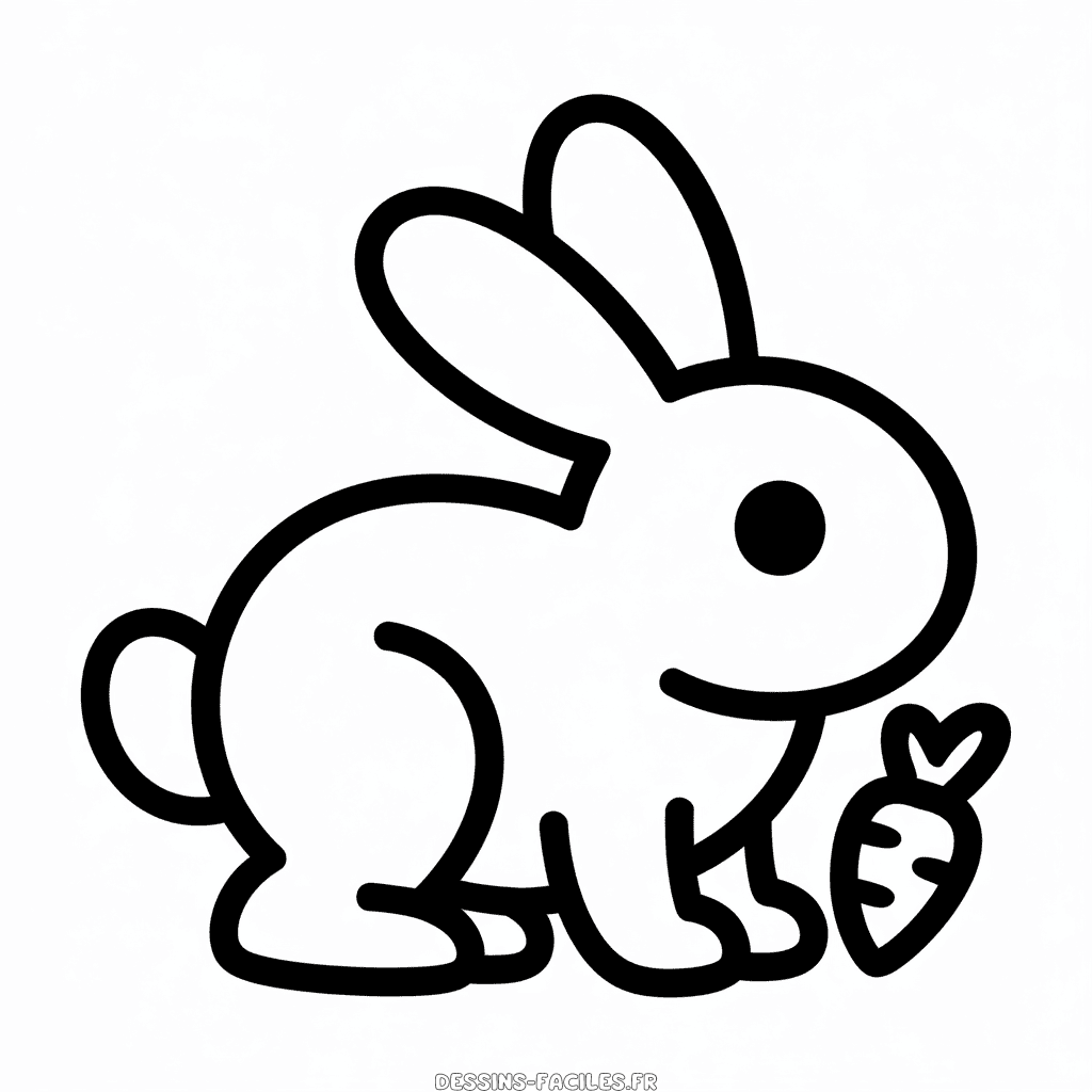 Dessin Facile Contour de lapin