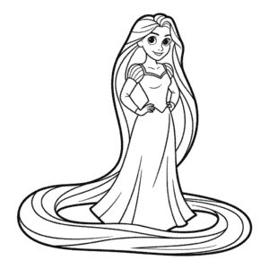 Dessin Facile Contour de Raiponce