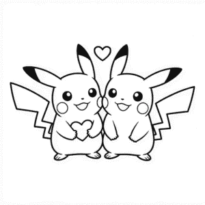 Dessin Facile Couple de Pikachu