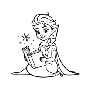 Dessin Facile Elsa Lisant un Livre