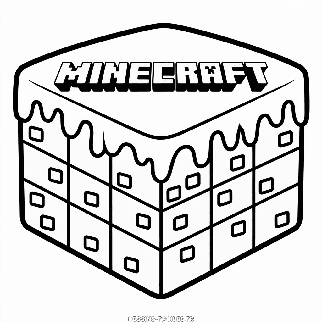 Dessin Facile Gâteau Minecraft
