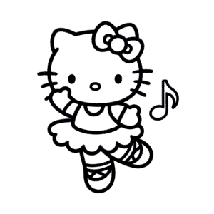 Dessin Facile Hello Kitty Ballerine