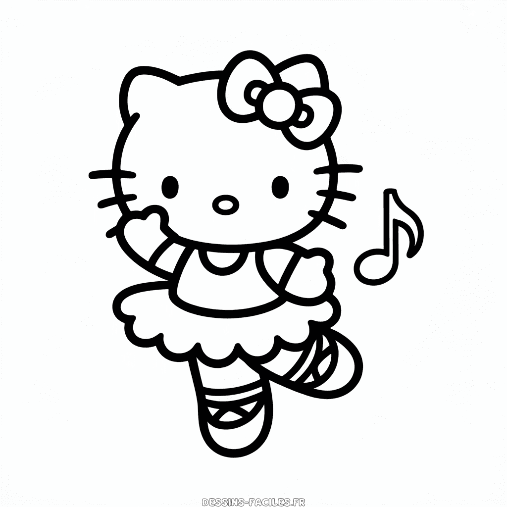 Dessin Facile Hello Kitty Ballerine
