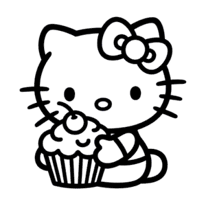 Dessin Facile Hello Kitty et Cupcake