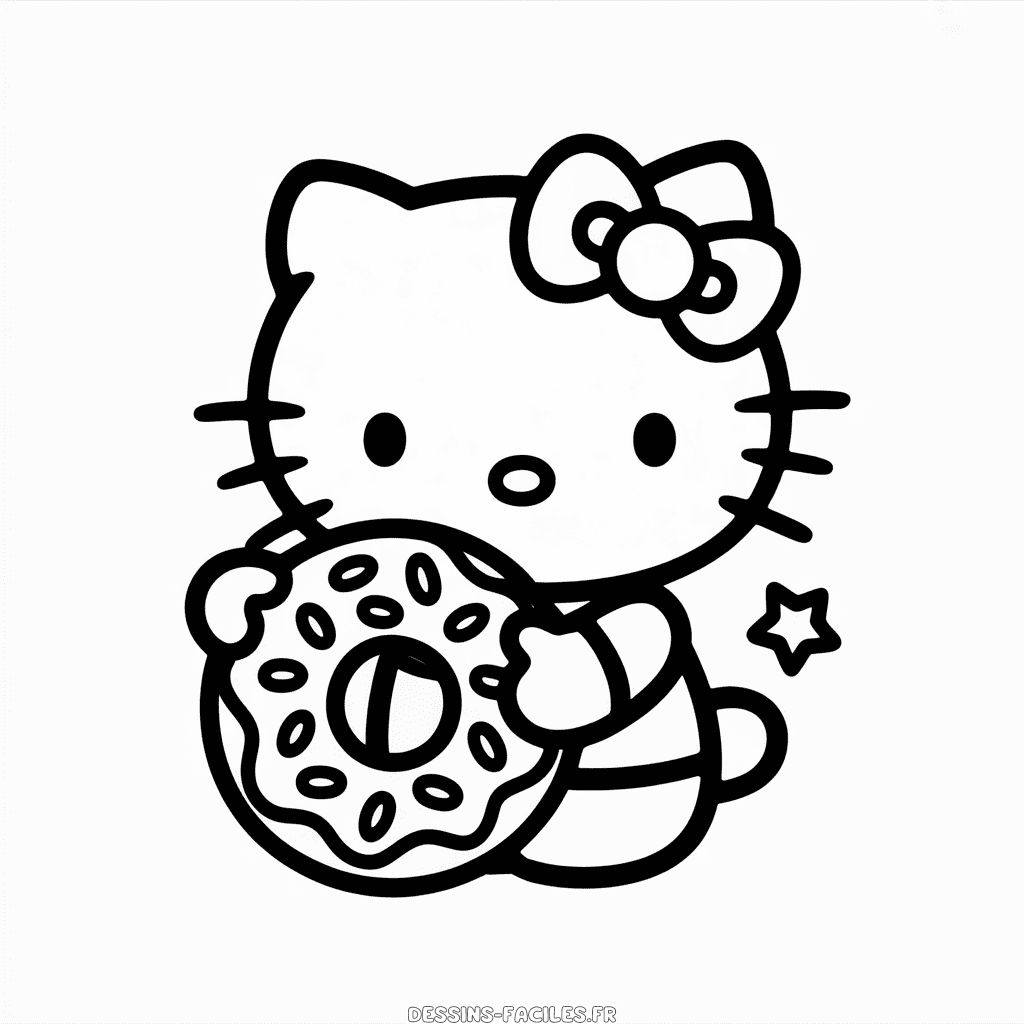 Dessin Facile Hello Kitty et Donut