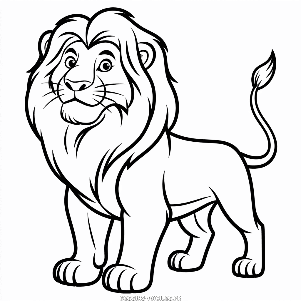 Dessin Facile Lion de Le Roi Lion