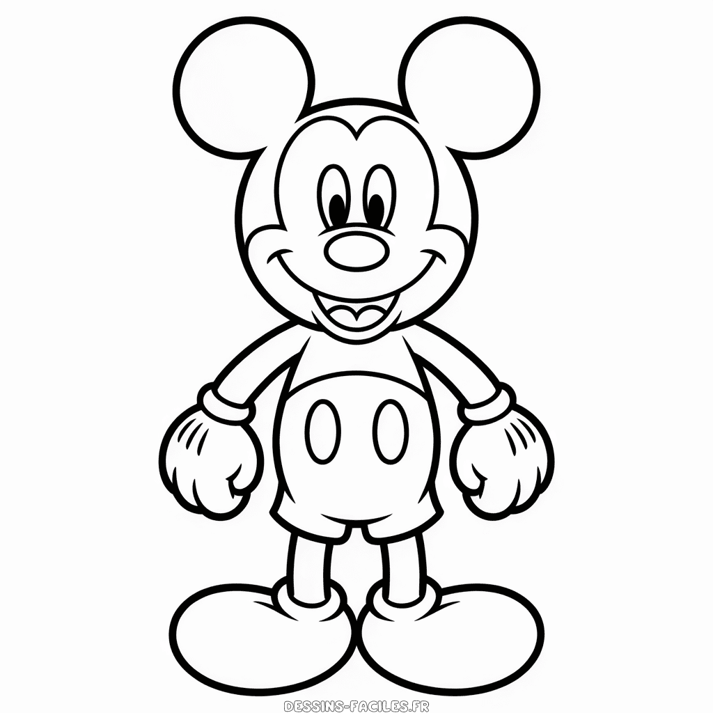 Dessin Facile Mickey Basique