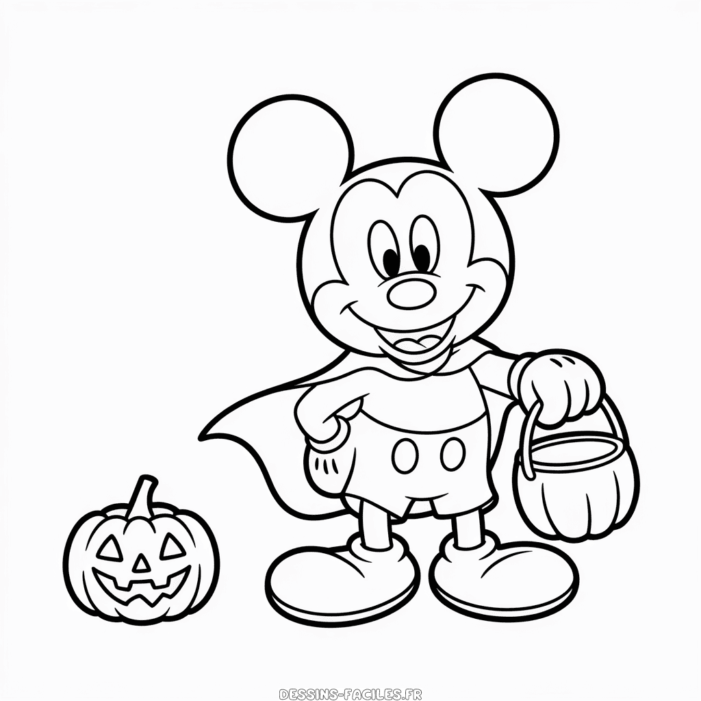 Dessin Facile Mickey Halloween