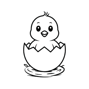 Dessin Facile Mignon Poussin dans un œuf