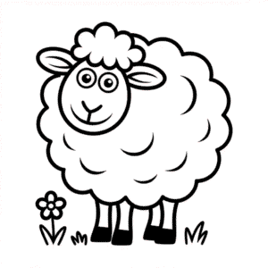 Dessin Facile Mouton Dessiné en Style Amusant