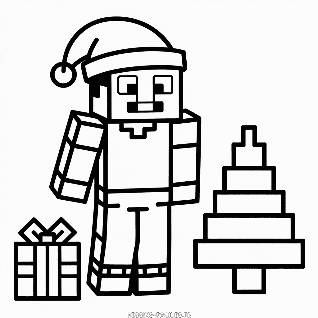 Dessin Facile Noël Minecraft