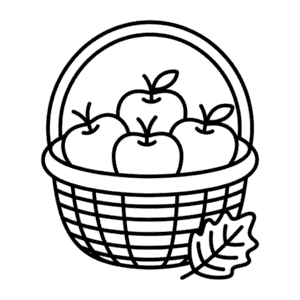 Dessin Facile Panier de Pommes d'Automne