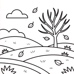 Dessin Facile Paysage d'Automne