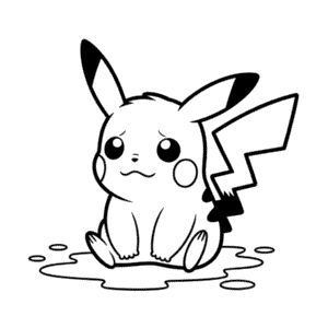Dessin Facile Pikachu en Pleurs