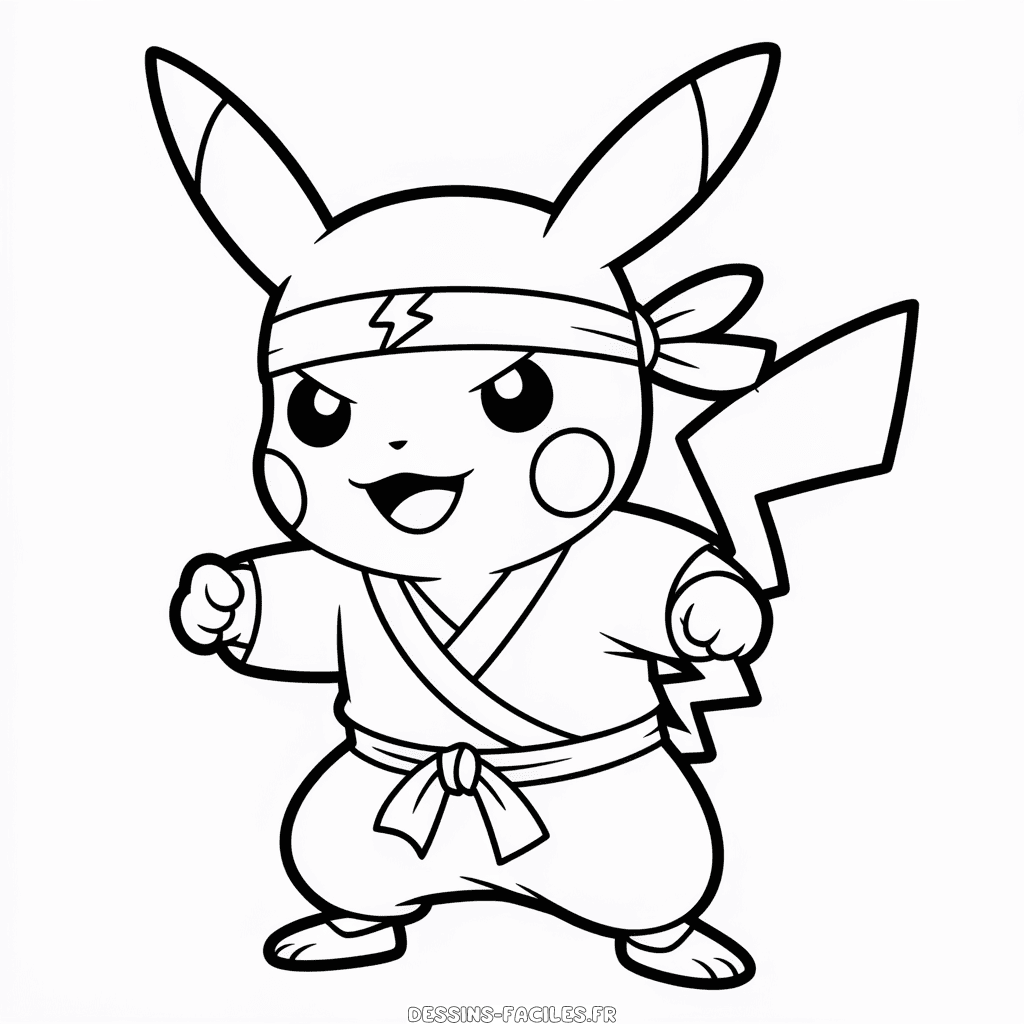 Dessin Facile Pikachu Ninja