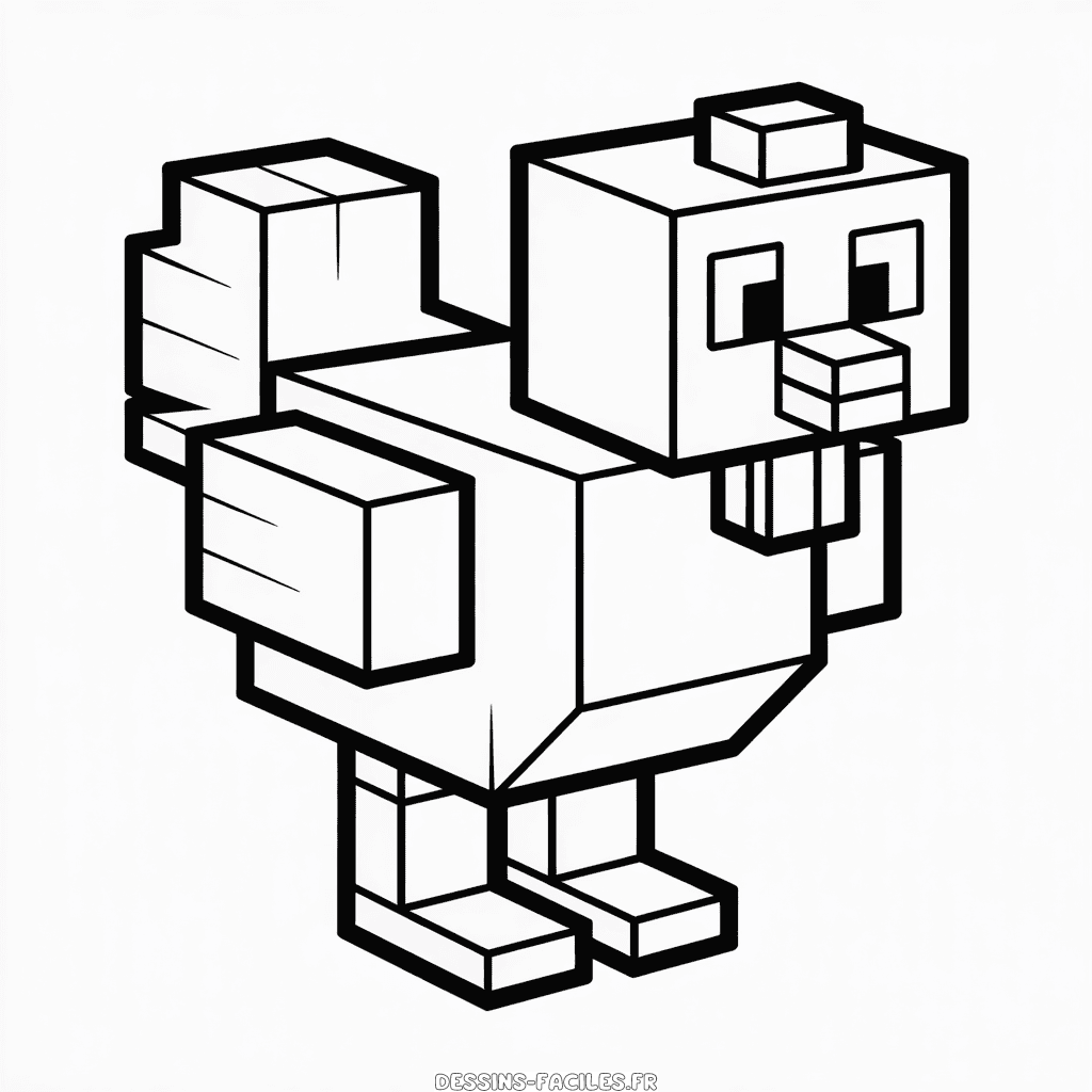 Dessin Facile Poulet Minecraft