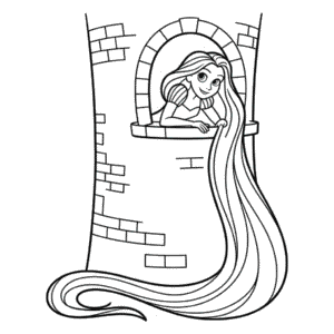 Dessin Facile Raiponce dans la Tour