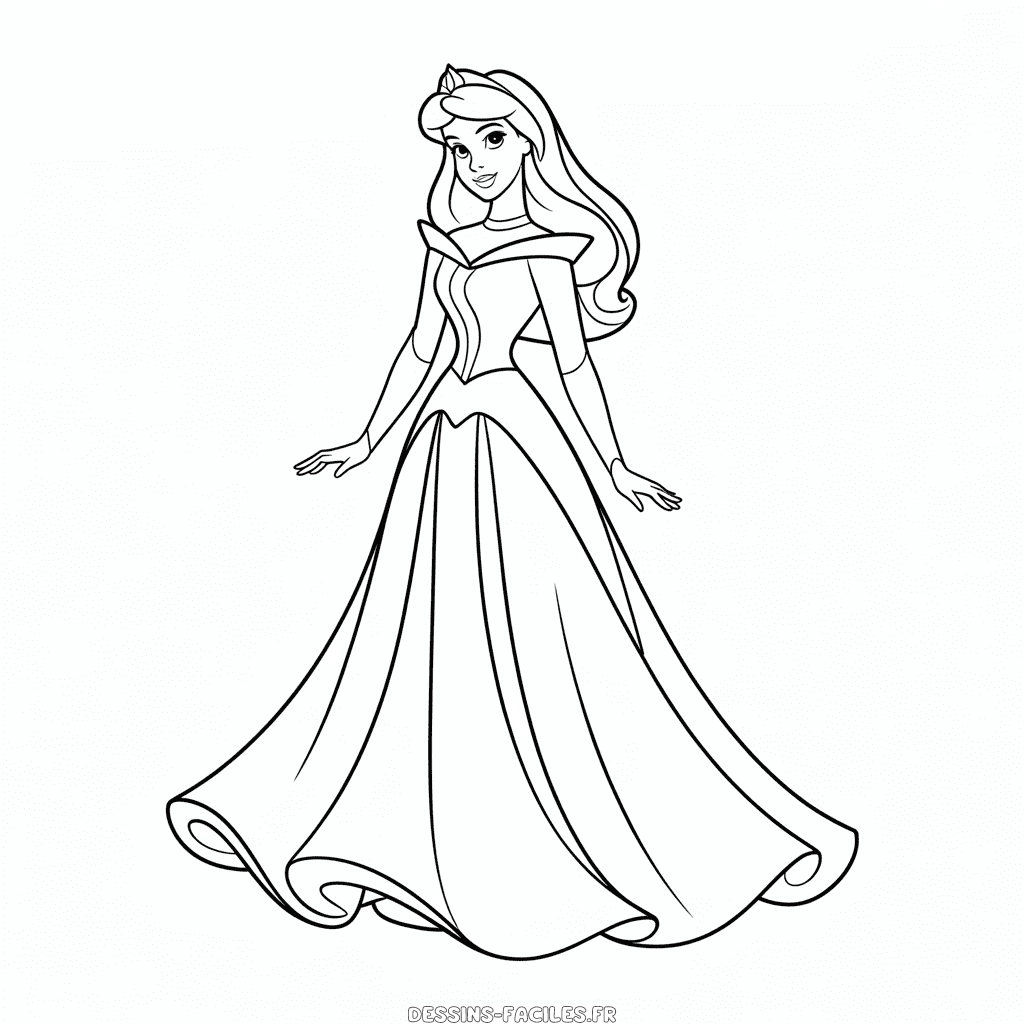 Dessin Facile Robe de Princesse Disney