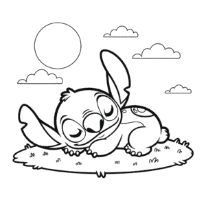 Dessin Facile Stitch Faisant la Sieste