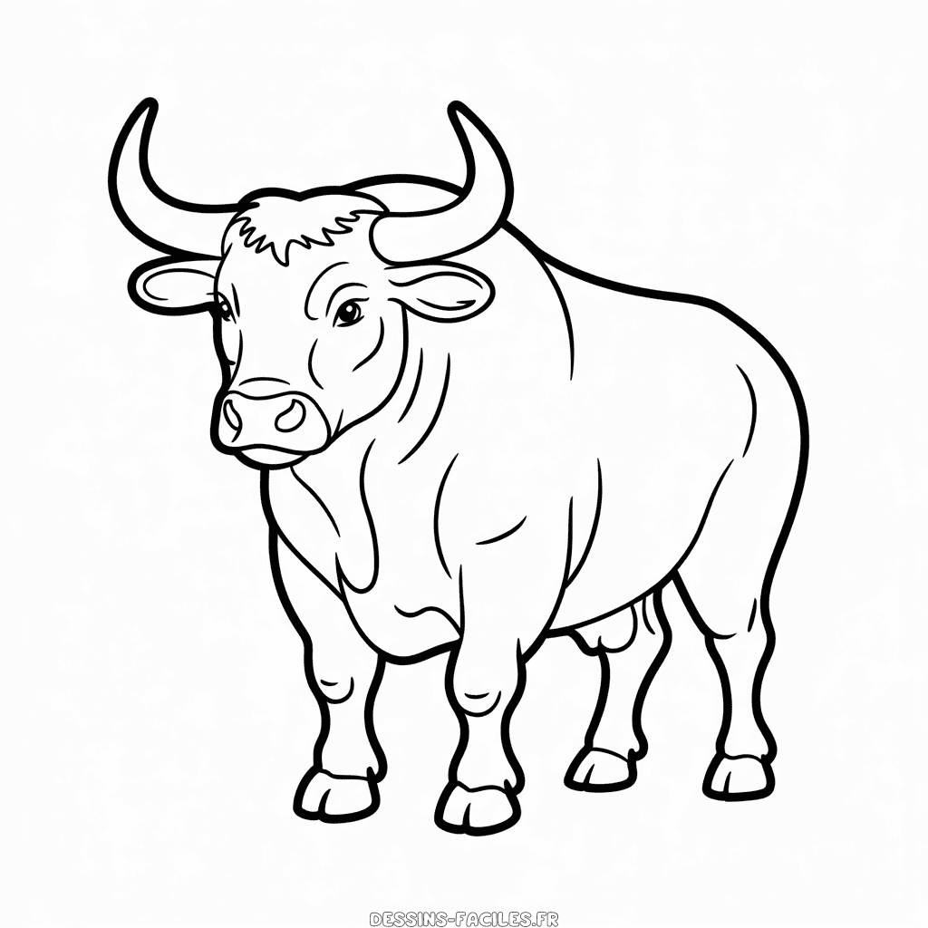 Dessin Facile Taureau adulte