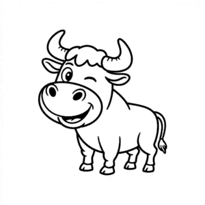 Dessin Facile Taureau amusant