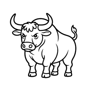 Dessin Facile Taureau en colère