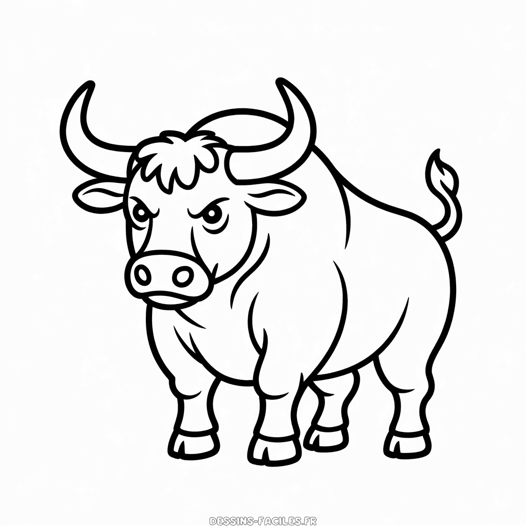 Dessin Facile Taureau en colère
