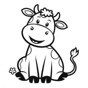 Dessin Facile Vache assise