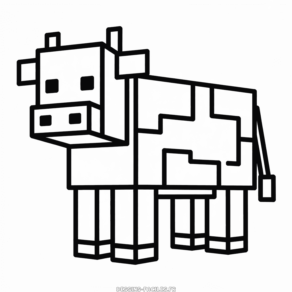 Dessin Facile Vache Minecraft