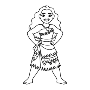 Dessin Facile Vaiana en Entier