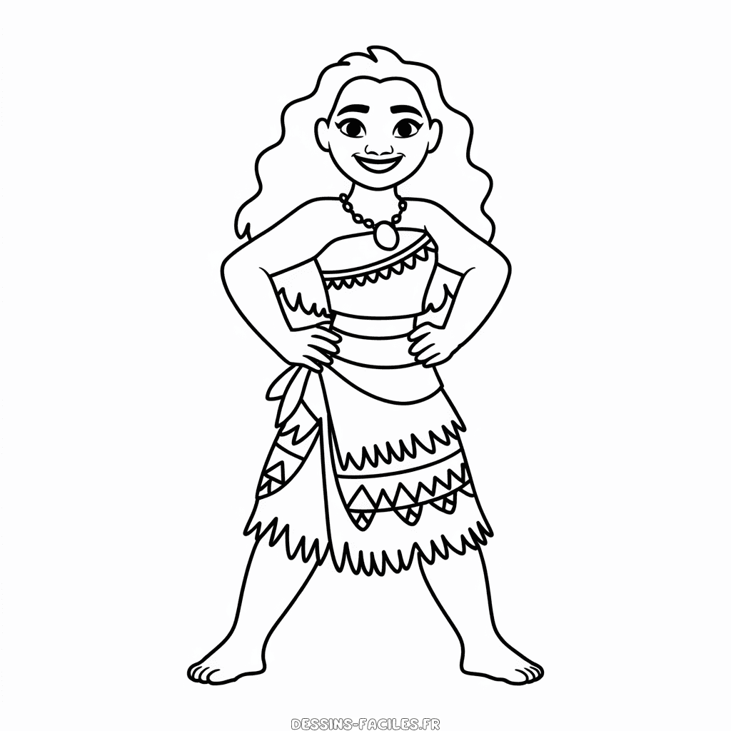 Dessin Facile Vaiana en Entier