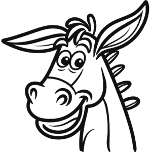 Dessin Facile Visage de Âne Dessin Animé