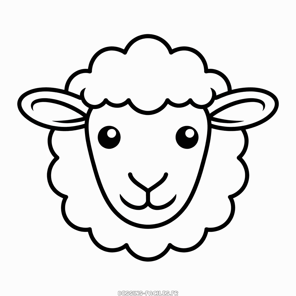 Dessin Facile Visage de Mouton