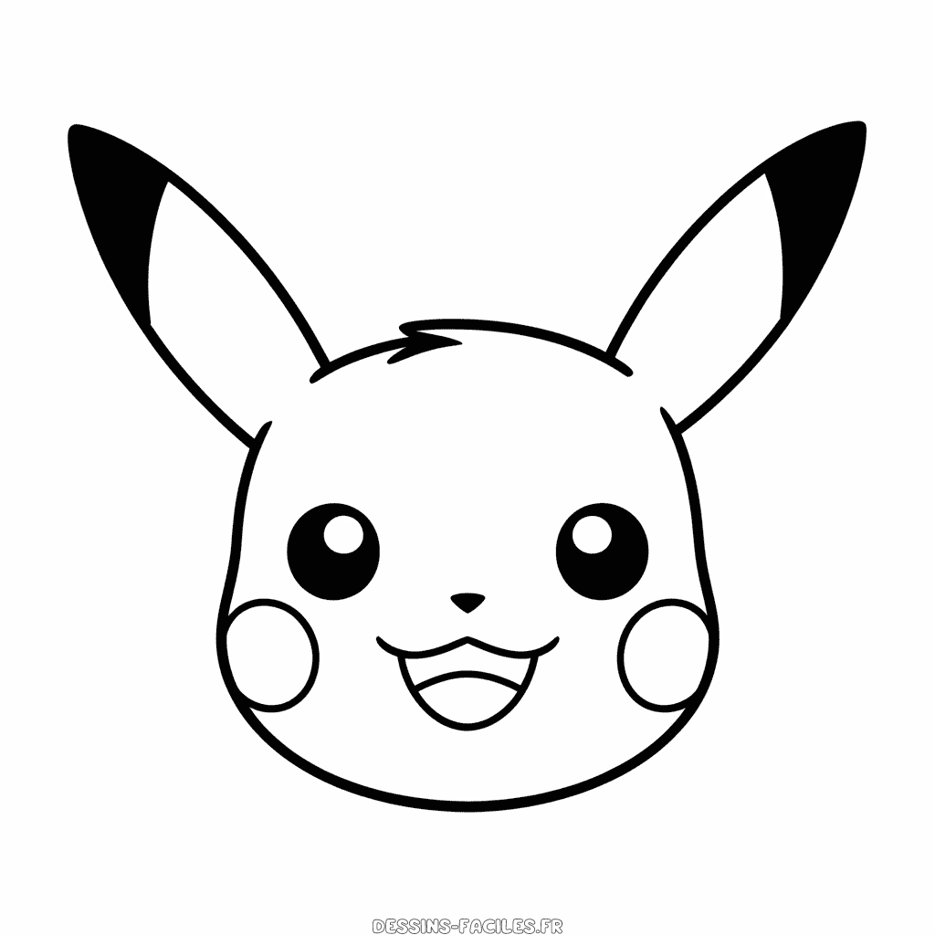 Dessin Facile Visage de Pikachu
