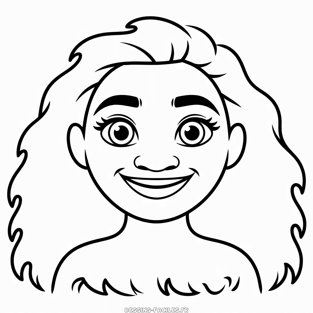 Dessin Facile Visage de Vaiana