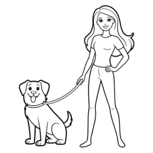 Dessin Facile Barbie et Son Chien