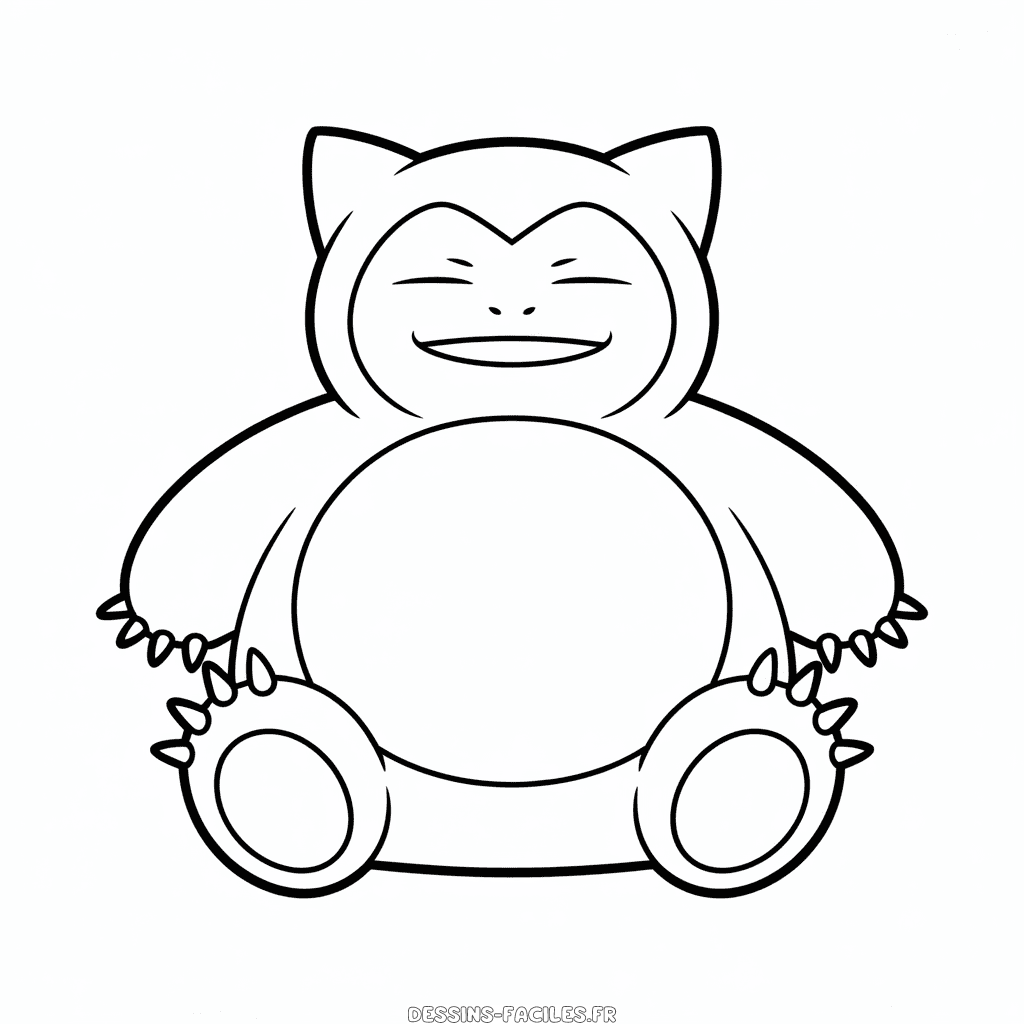 Dessin Facile Contour de Ronflex